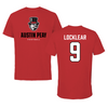 Austin Peay State University Football Red Mascot Tee - #9 Skyler Locklear