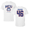 Houston Christian University Football White Performance Tee - #46 Julius Davis