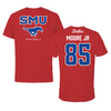 Southern Methodist University Football Red Tee - #85 Adam Moore Jr