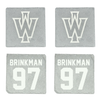 Illinois Wesleyan University Football Stone Coaster (4 Pack)  - #97 Campbell Brinkman