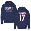 Robert Morris University Ice Hockey Navy Hoodie - #17 Patrick Johnson