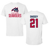 Stony Brook University Basketball White Tee - #21 Andre Snoddy