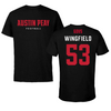 Austin Peay State University Football Black Block Performance Tee - #53 Christian Wingfield