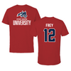 Stony Brook University Basketball Canvas Red Tee - #12 Peyton Frey