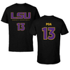 Louisiana State University Basketball Black Performance Tee - #13 Last-Tear Poa