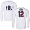 Fairleigh Dickinson University-Metropolitan Campus Volleyball White Performance Long Sleeve - #12 Ethan Young