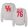 University of Houston Football Gray Crewneck - #76 Cedric Melton