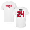 North Carolina State University Basketball White Performance Tee - #24 Ernest Ross