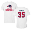 Stony Brook University Football White Tee - #35 Paul Ronga