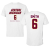 Central Michigan University Basketball White Performance Tee - #6 Amaya Smith