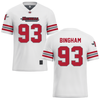 Nicholls State University White Football Jersey - #93 Talan Bingham