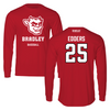 Bradley University Baseball Red Mascot Performance Long Sleeve - #25 Noah Edders