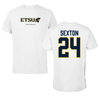 East Tennessee State University Football White Tee - #24 Ezra Sexton