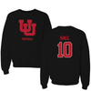 University of Utah Football Black Block Crewneck - #10 Johnathan Hall