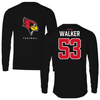 Illinois State University Football Black Mascot Performance Long Sleeve - #53 Darius Walker