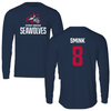 Stony Brook University Baseball Navy Long Sleeve - #8 Eddie Smink