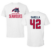 Stony Brook University Lacrosse White Performance Tee - #42 Michael Sabella