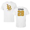 Long Beach State University Softball White Tee - #28 Erica Estrada