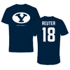 Brigham Young University Baseball Navy Performance Tee - #18 Collin Reuter