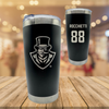 Austin Peay State University Football Black Stainless Steel Tumbler - #88 Corey Rocchietti