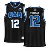 University of Alabama in Huntsville Black Basketball Jersey - #12 Nylan Thomas