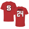 North Carolina State University Basketball Red Tee - #24 Laci Steele