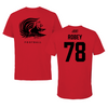 Jacksonville State University Football Red Tee - #78 Brock Robey