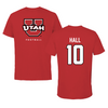 University of Utah Football Red Utes Tee - #10 Johnathan Hall