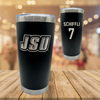 Jacksonville State University Volleyball Black Stainless Steel Tumbler - #7 Brooklyn Schiffli