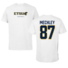 East Tennessee State University Football White Performance Tee - #87 Ryan Mechley