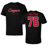 University of Houston Football Black Performance Tee - #76 Cedric Melton