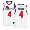 Saginaw Valley State University White Basketball Jersey - #4 Kevonne Taylor