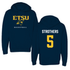 East Tennessee State University Basketball Navy Hoodie - #5 Allen Strothers