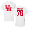 University of Houston Football White Tee - #76 Cedric Melton