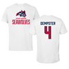 Stony Brook University Football White Performance Tee - #4 Roland Dempster