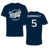 Queens University of Charlotte Baseball Navy Tee - #5 Xander Zumwalt