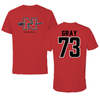 Nicholls State University Football Red Mascot Performance Tee - #73 Kelvin Gray