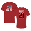 Stony Brook University Basketball Canvas Red Tee - #21 Andre Snoddy