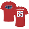 Florida Atlantic University Football Red Jersey Tee - #65 Braden Cunningham