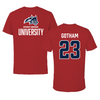 Stony Brook University Lacrosse Canvas Red Tee - #23 Sam Gotham