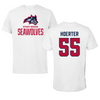 Stony Brook University Football White Performance Tee - #55 Zach Hoerter