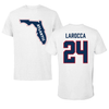 Florida Atlantic University Baseball White Performance Tee - #24 Mike LaRocca