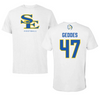 Southeastern Oklahoma State University Football White Performance Tee - #47 Jacob Geddes