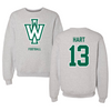 Illinois Wesleyan University Football Gray Crewneck - #13 Shyne Hart