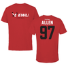 Eastern Washington University Football Red Block Tee - #97 Gavin Allen