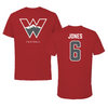 Western Colorado University Football Red Tee - #6 Jack Jones