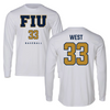 Florida International University Baseball White Long Sleeve - #33 Brylan West