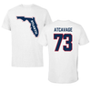 Florida Atlantic University Football White Performance Tee - #73 Alex Atcavage