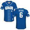 University of Alabama in Huntsville Blue Baseball Jersey - #6 Jacob Peters
