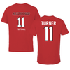 Jacksonville State University Football Red Jersey Performance Tee - #11 Zion Turner